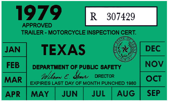 (image for) Texas 1979 Cycle Inspection Sticker